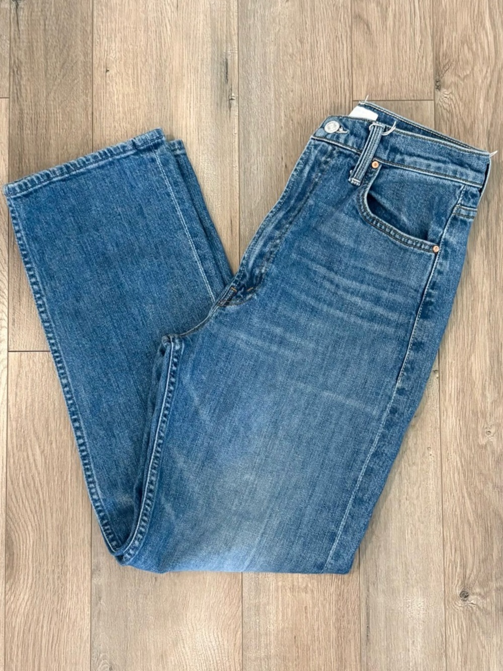 MOTHER - High Waisted Study Hover - Perfect Drug - Light Blue Denim Jeans
